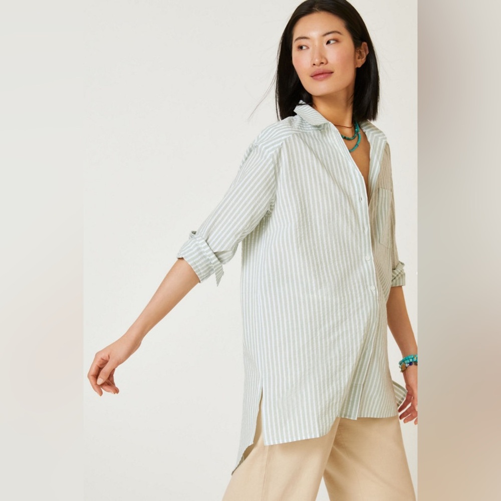 *New* Anthropologie Longline Buttondown, Size Small - Picture 2 of 8